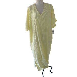 Leisure Life Vintage Womens Robe Size XL Yellow Chenille Kaftan Pure Cotton New